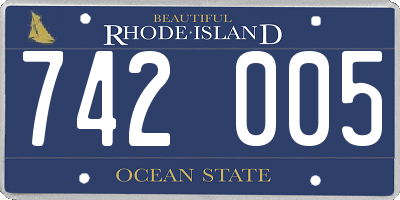 RI license plate 742005