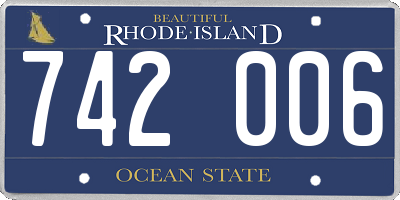 RI license plate 742006