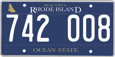 RI license plate 742008