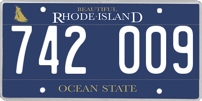 RI license plate 742009