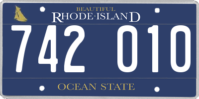 RI license plate 742010