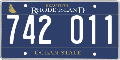 RI license plate 742011