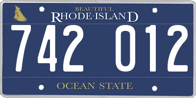 RI license plate 742012