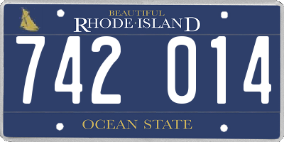 RI license plate 742014