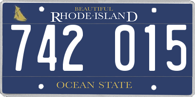 RI license plate 742015