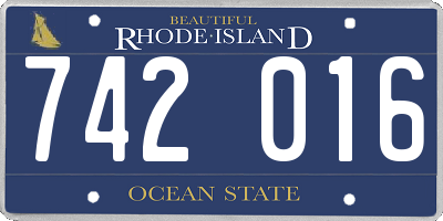 RI license plate 742016