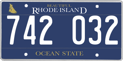 RI license plate 742032