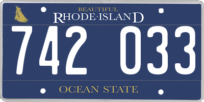 RI license plate 742033