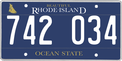 RI license plate 742034