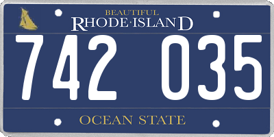 RI license plate 742035