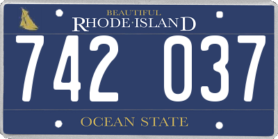 RI license plate 742037