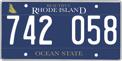 RI license plate 742058