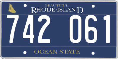 RI license plate 742061