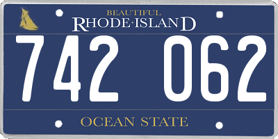 RI license plate 742062