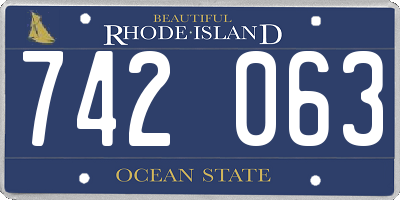 RI license plate 742063