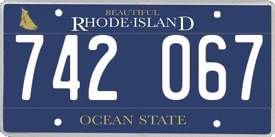 RI license plate 742067