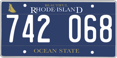 RI license plate 742068