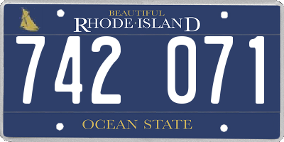 RI license plate 742071