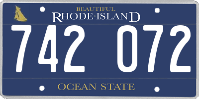RI license plate 742072