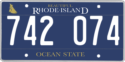 RI license plate 742074