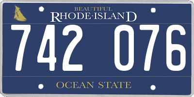 RI license plate 742076