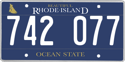 RI license plate 742077