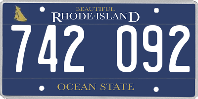 RI license plate 742092