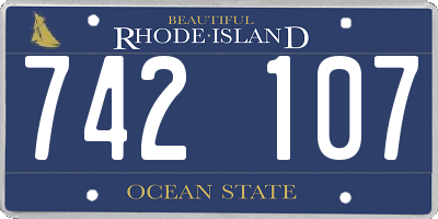 RI license plate 742107