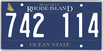 RI license plate 742114