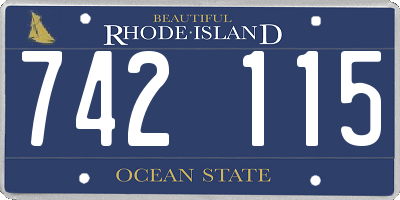 RI license plate 742115