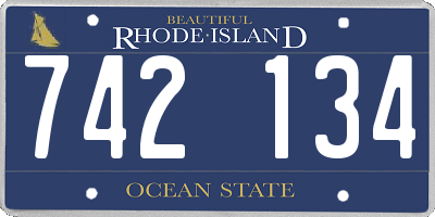 RI license plate 742134