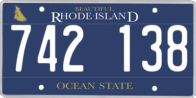 RI license plate 742138