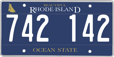 RI license plate 742142