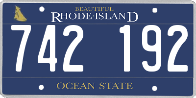 RI license plate 742192