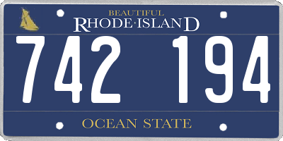 RI license plate 742194