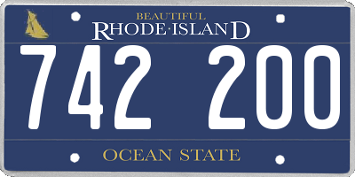RI license plate 742200