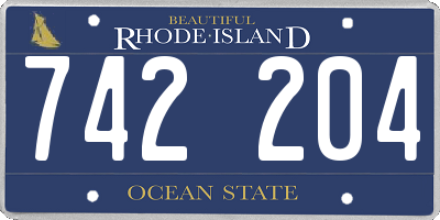 RI license plate 742204