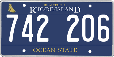 RI license plate 742206