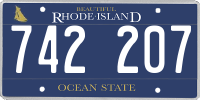 RI license plate 742207