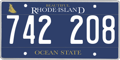 RI license plate 742208