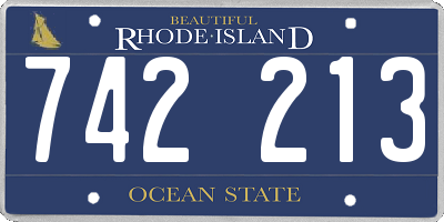 RI license plate 742213