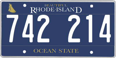 RI license plate 742214