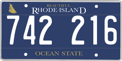 RI license plate 742216