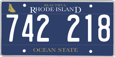 RI license plate 742218