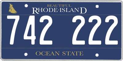 RI license plate 742222