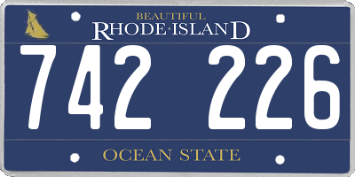 RI license plate 742226