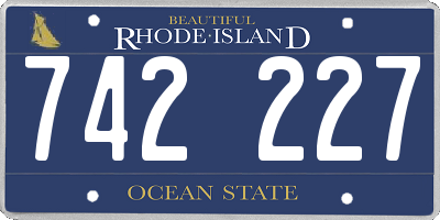 RI license plate 742227