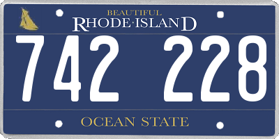 RI license plate 742228