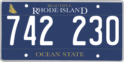 RI license plate 742230