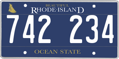 RI license plate 742234